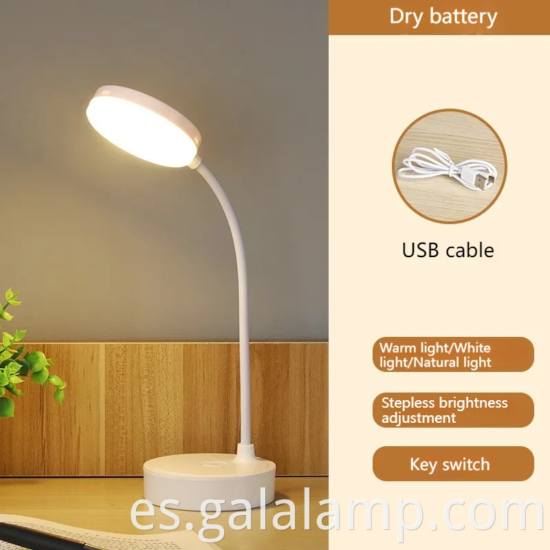 Lámpara de mesa LED de batería de 3*AA de eficiencia energética para estudio y lectura